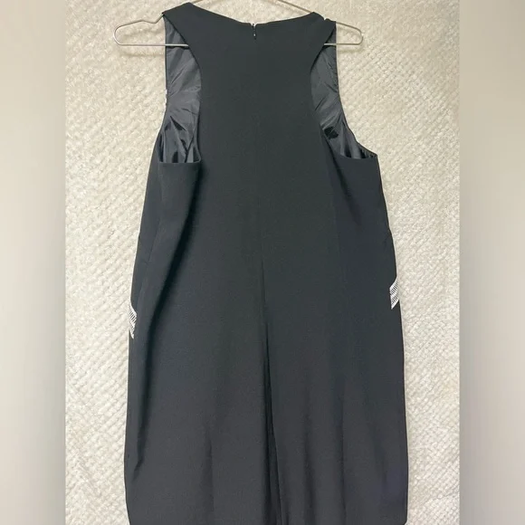 London Times Dress Black with White Accents V Neckline Work Dress Size 12P - Picture 6 of 9